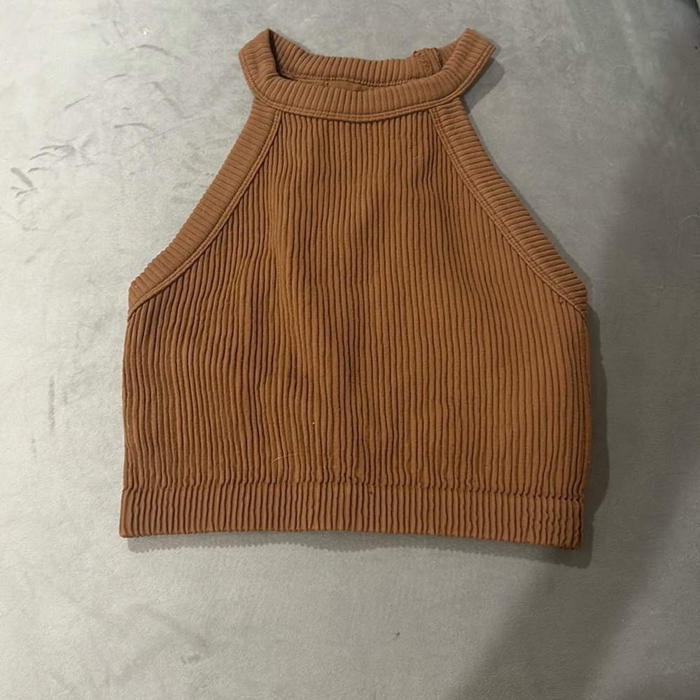 American eagle brown seamless high neck Bra top size x small women’s